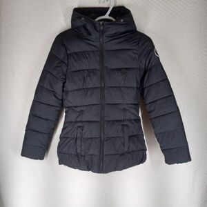 Abercrombie & Fitch kids puffer coat size XL with hood black Sherpa lined